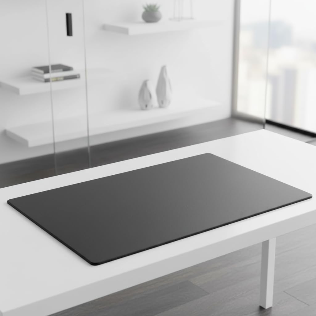 Dacasso 34" x 20" Black Leatherette Luxury Desk Pad Blotter w/Out Side Rails for Writing - Executive Desk Surface Protector & Essential Office Decor image 4