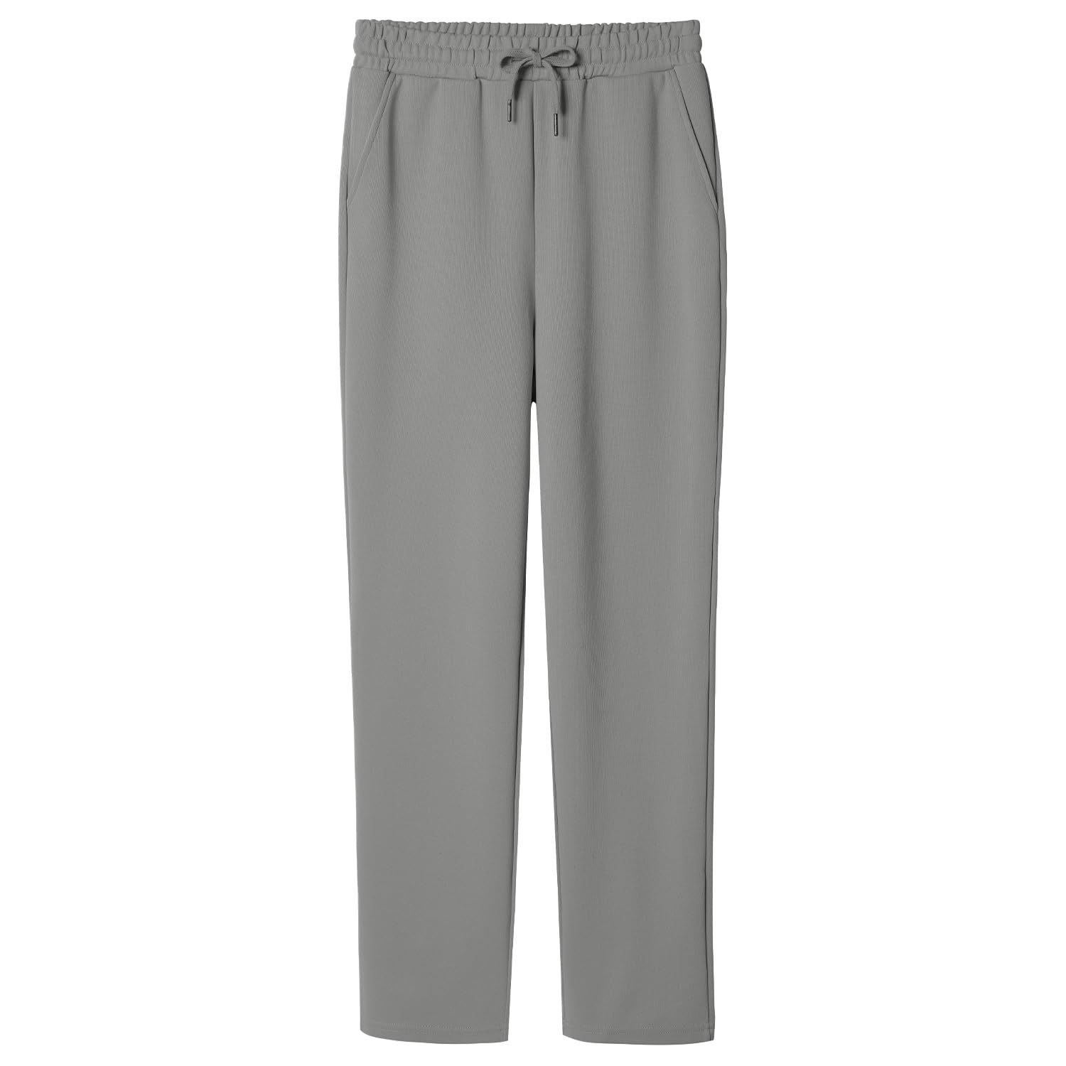 BETTERCHIC Women's Beige Straight Leg Drawstring Casual Pants with Pocket for Women