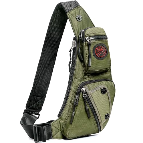 Image of NICGID Sling Bag Chest Shoulder Backpack Crossbody Bags Casual Daypack for Men Women, Army Green-2620n, Small, Travel