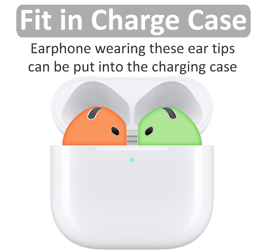 9 pares (caben en la funda) almohadillas compatibles con AirPods 4, almohadillas de silicona ultrafinas de repuesto, accesorios de cubierta de gel compatibles con AirPods 4th 2024, blanco