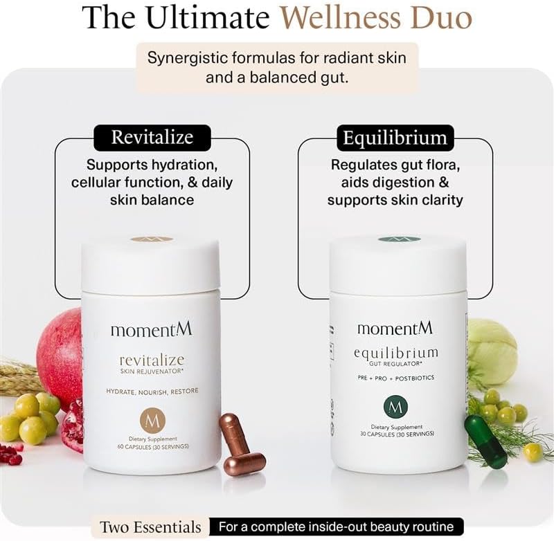 Miniatura 8 de momentM Suplemento revitalizado de hidratación de la piel, alternativa vegana al colágeno con ceramósidos y astaxantina, suplementos de ácido