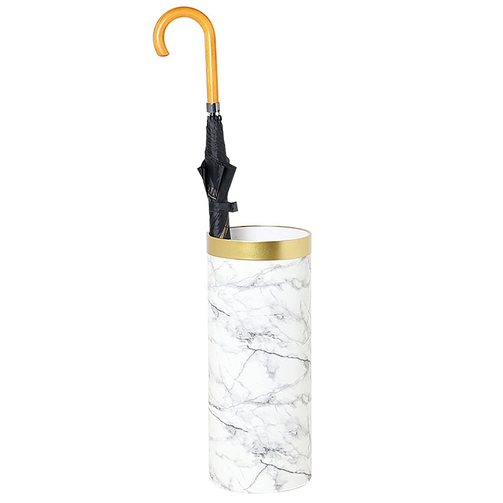 Porte-parapluie en marbre blanc pour une entrée chaleureuse et moderne延