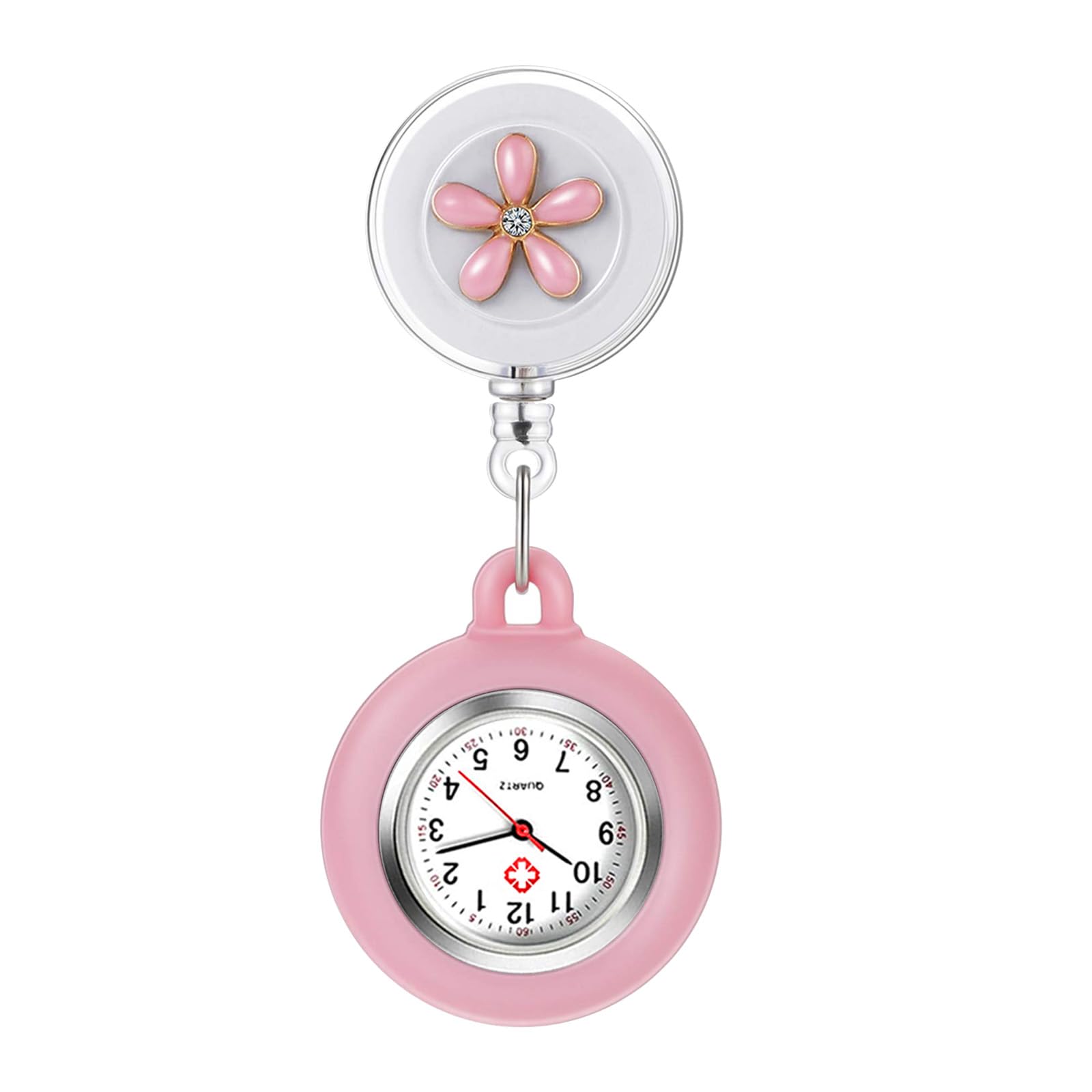 AGEN KGENNurse Watch for Nurses Doctors Clip on Hanging Nurse Watches Fine Retractable Fob Watch Portable Pocket Watch Lapel Watch
