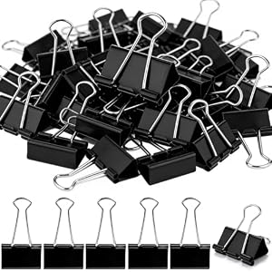 150pcs Binder Clips 1.25 Inches Medium Binder Office Clamps Black Paper Clips and Binder Clip Bulk for Office Supplies, Home, School (Medium)