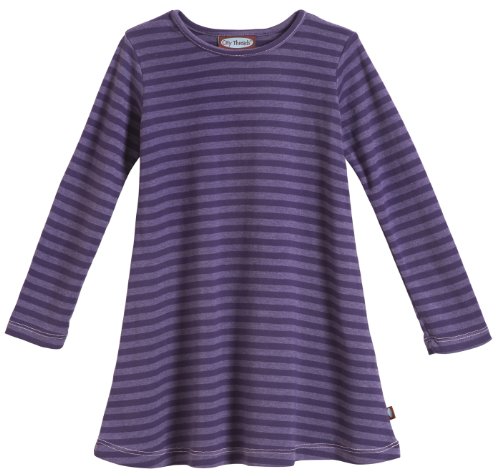 Image of City Threads Girls' 100% Cotton Long Sleeve Dress - Active Kids School, Playing, Parties - Made in USA
