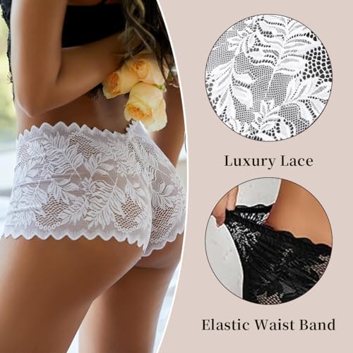 Women's V-Waist Lace Underwear, High-Waisted Soft Panties, Lightweight and Comfortable4