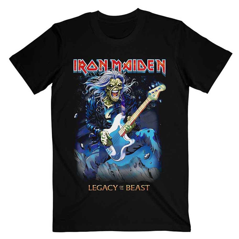Rock Off Officially Licensed Products Unisex Black Iron Maiden Official Eddie On Bass T-Shirt