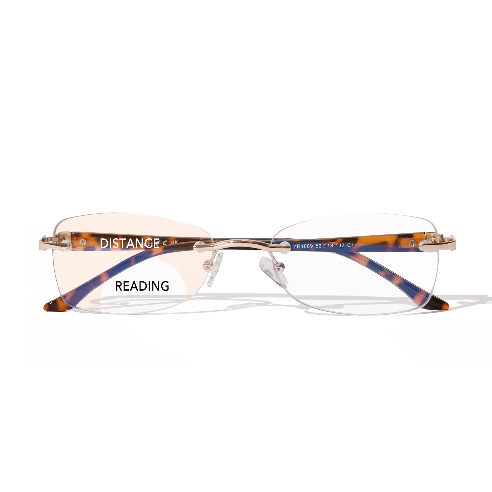 Photo 1 of ZESAKER Rimless Bifocal Reading Glasses for Women Frameless Blue Light Blocking Bifocal Clear Top Readers With Tinted Edge (Tortoise, 1.0)