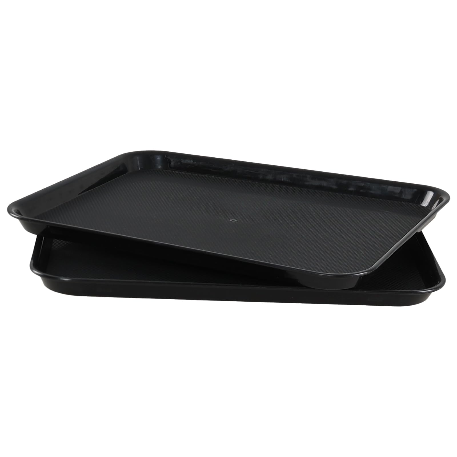 Juego de 6 bandejas reutilizables para servir, bandeja de plástico para servicio de comida rápida para cocina, restaurante, café, color negro
