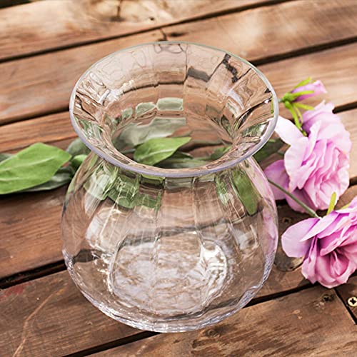 Helderglazen vaas, woonkamer badkamer tafelvaas lelie tulpenvaas container grote fles mondvaas, 15 * 15 * 17cm (kleur: helder) - Afbeelding 7