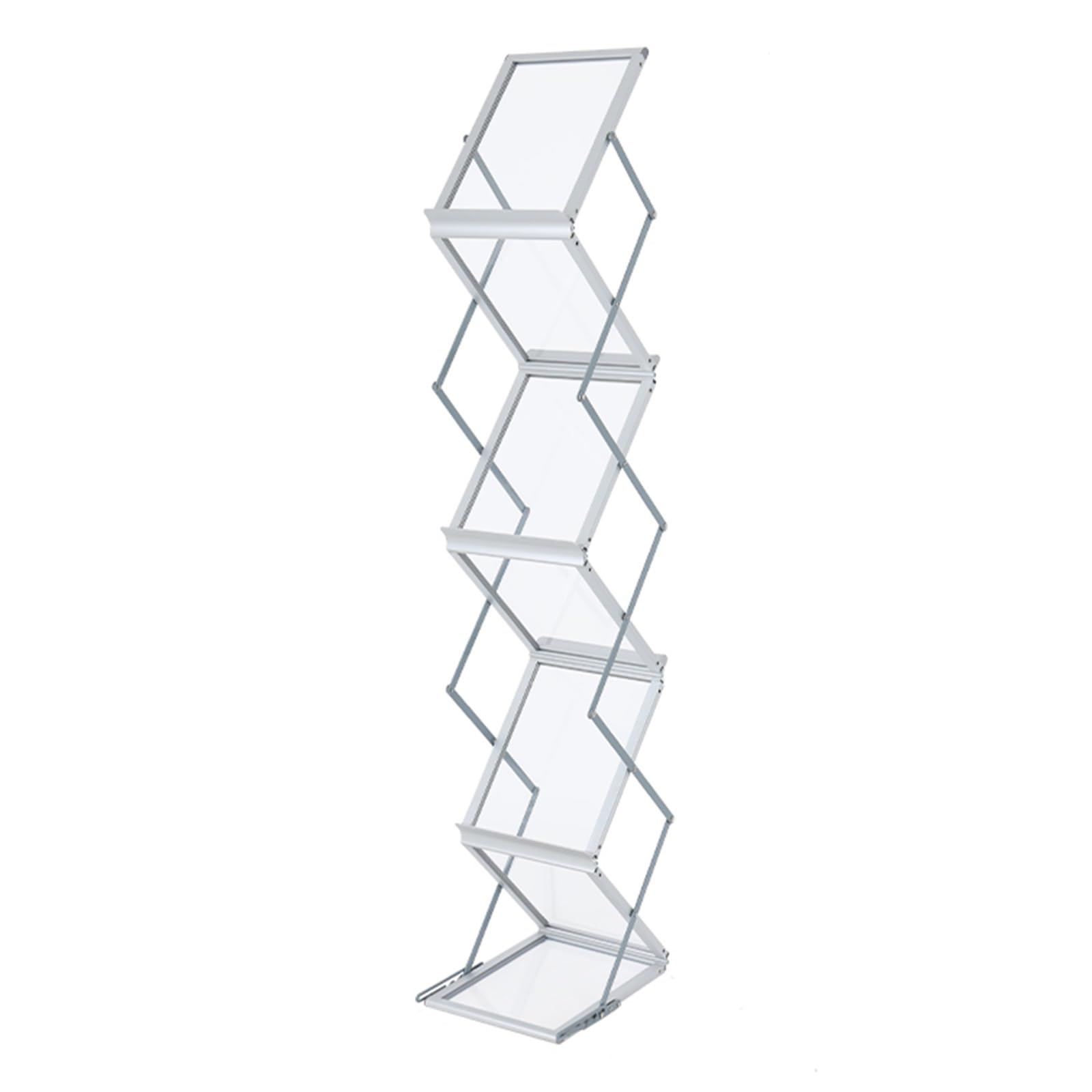 ASerZenith Floor Standing Magazine Rack, Foldable Brochure Rack, Portable Adjustable Catalog Document Display Rack, for Trade Shows, Office Retail, Stores