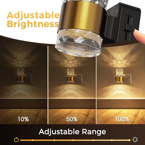 Image of L LOHAS LED Night Light, Modern Night Lights Plug into Wall, 3000K Soft Warm 0-100LM Adjustable Night Lights,Automatic Nightlights Plug in with Dusk to Dawn Sensor for Rooms Bathroom Hallway Decor