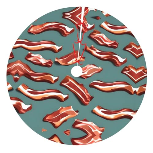 Jupe de sapin imprimé bacon tapis de Noël résistant intérieur extérieur