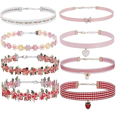 JJDreams Lace Choker Flower Choker Lace Tattoo Necklace Vintage Charm Collar for Women 6-10 PCS,D-6 Cover