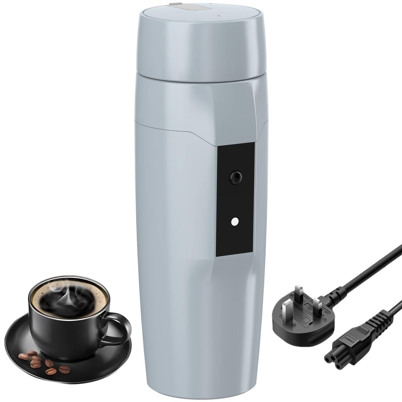 Rauwseul Portable Electric Kettle, 300W Quick Water Heater, Mini Electric Coffee Cup, Auto Shut-off and Restart, HJ-2301MS, White, 0.35L
