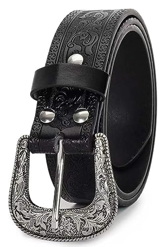 INOGIH Western-Cowboy-Leather-Belts-for-Women-and-Men - Cowgirl Bohemian Style Turquoise Belt Buckles for Jeans Pants2