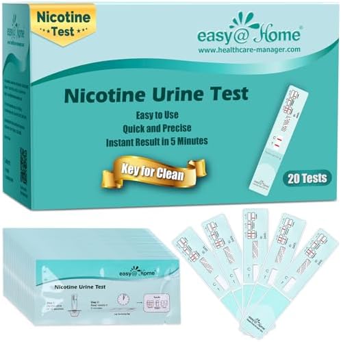 Easy@Home 20 Pack Nicotine Urine Test Strips, Cotinine Urine Screen Test
