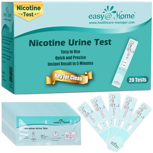 Easy@Home Nicotine Urine Test Strips Sensitive Rapid Testing Kit Detection 200 ng/mL #ECOT-114 (Pack of 20)