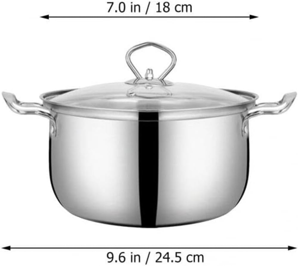 Pfannentopf kleiner Eintopf Suppentopf aus Edelstahl kleine Nudeln Auflauf Milchauflauf mit Glasdeckel Induktionskocher Auflauf zum Kochen Backblech