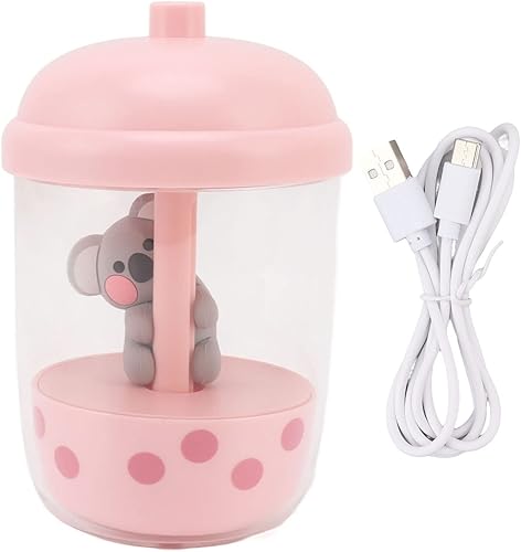 Acouto Humidificador portátil de niebla fría USB, humidificador animal gato, rosa, 10.1 fl oz, 5 V, silencioso, manual, 6 horas, plástico