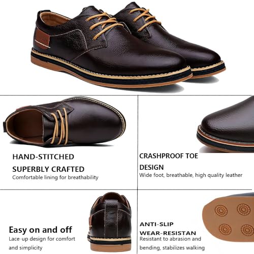 Men's Casual Loafers Business Leather Office Comfortable Wear Walking Handmade Design Simple Work Shoes3