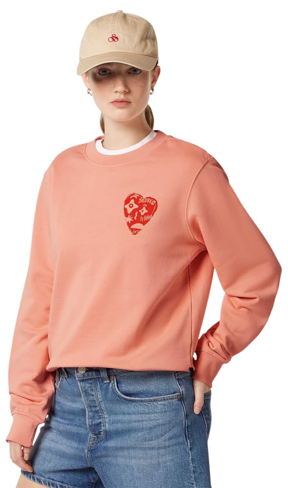 Scotch & Soda Damen Chest Artwork Fitted Sweatshirt Sweatshirt (1er Pack)