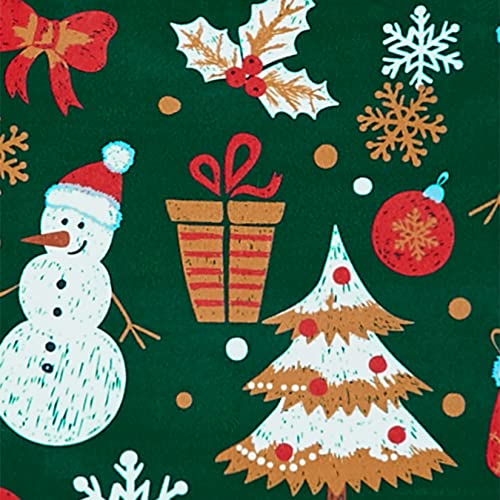 LuxFocus Rideaux de cuisine de Noël,Décoration de bonhomme de neige de Noël,Courts rideaux pour cuisine, fête de Noël, café, rideaux de cuisine, salle de bain, salon, vert,66x61 cm Cover