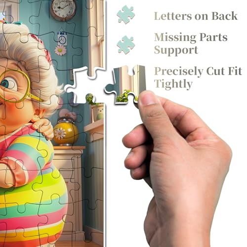 Puzzles de Amor para Adultos Pareja Anciana 1000 Piezas, Rompecabezas Felicidad Abuelo y Abuela, Divertidos para Decoración de Cocina y San Valentín miniatura 4