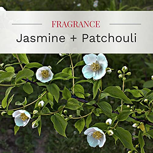 Essential Elements By Candle-Lite Scented Candles, Jasmine & Patchouli Fragrance, One 14.75 Oz. Three-Wick Aromatherapy Candle With 45 Hours Of Burn Time, Off-White Color #TOP1