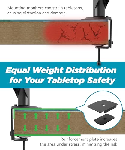 Image of ULTRARM Steel Monitor Mount Reinforcement Plate for Glass & Thin Tabletops | Distributes Pressure, Anti-Slip, Anti-Scratch, Fits C-Clamp & Grommet Mounts, and Most Monitor Arm Desk Stands, Black, MAAC-P