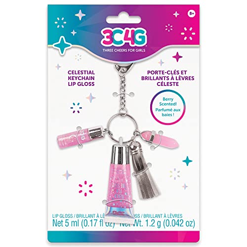 3C4G Celestial Keychain Lip Gloss, Berry Flavor, Lovely Lavender Tint with a Shimmery Finish, for Ages 8 and up by Make It Real