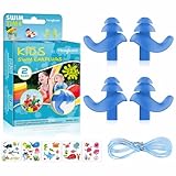 Hearprotek Natación Tapones para los oídos, 2 Pares Tapones de Silicona Reutilizables a Prueba de Agua para Nadadores duchas de baño y Otros Deportes acuáticos Tamaño para niños (Azul)