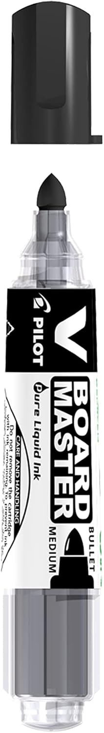 Pilot Begreen Recycled V Board Master Whiteboard Marker Bullet 6.0 mm Tip - Black, Box of 10
