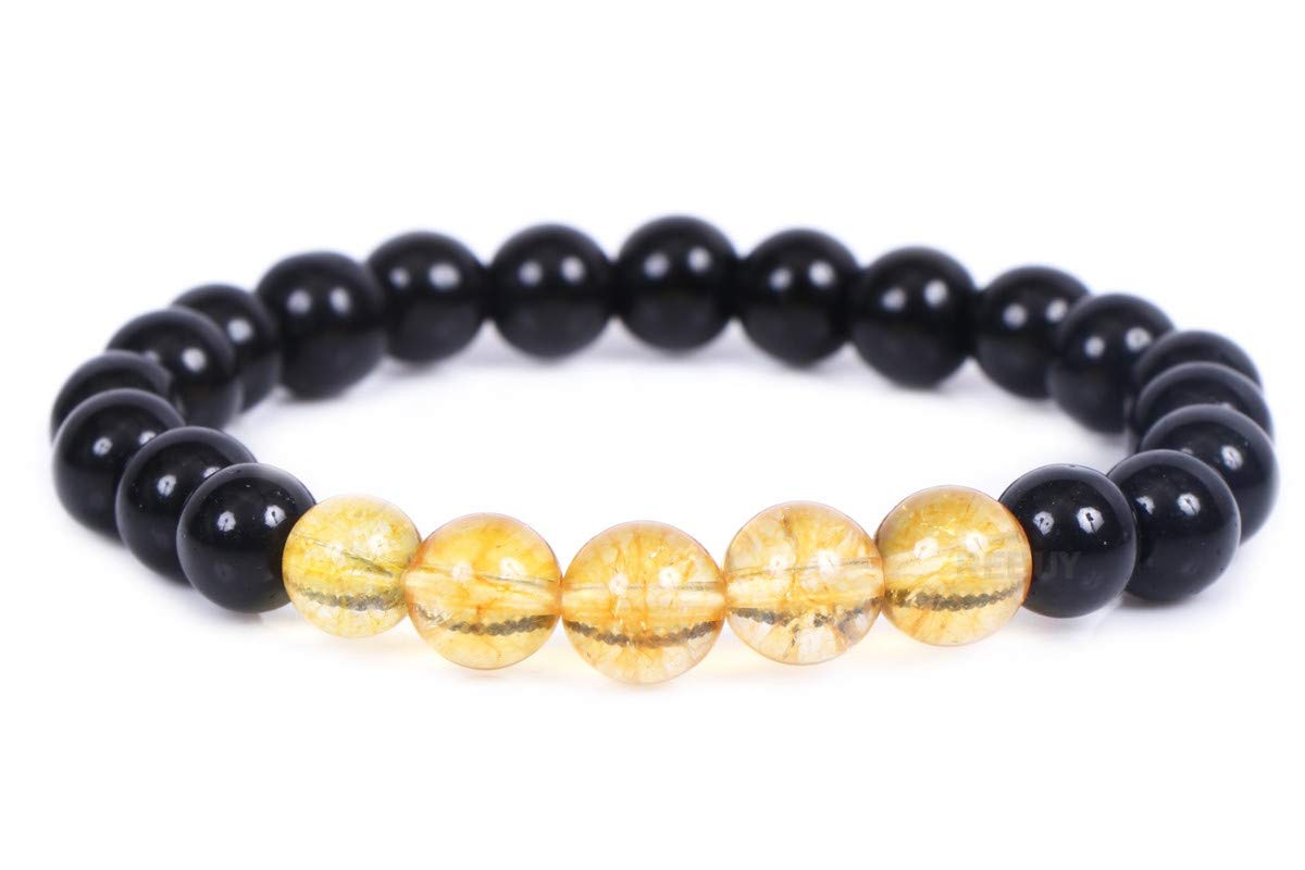 REBUY citrine Black Tourmaline Stone Bracelet Healing Crystal Stone Reiki Stones Bracelets,Size 8mm, Natural Gemstones for Both Men & Women (B08NCSL6ZX) Amazon Price History, Amazon Price Tracker