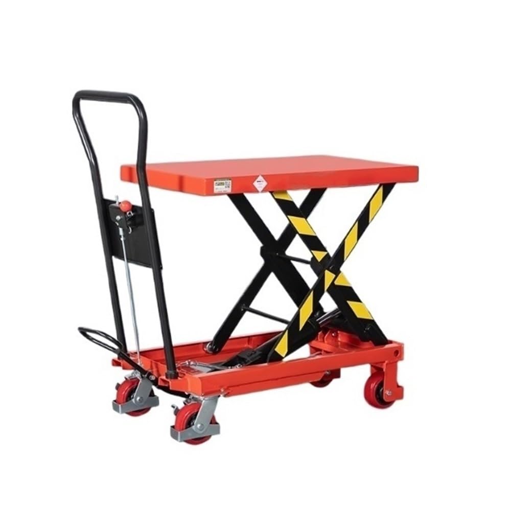 HOMEle Plataforma de tijera hidráulica – Pequeño carro plano manual para mantenimiento de coche, pesado Du, portátil y diseño de cactus para un fácil transporte