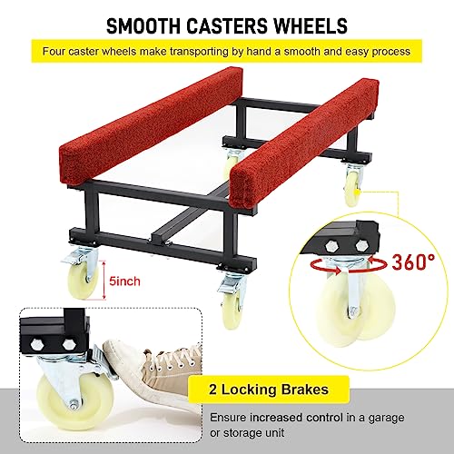 Watercraft PWC Dolly,Jet ski Dolly tolerable 1600 LBS Capacity Boat Storage Trailer Adjustable Width with Four Casters & Two Brakes,Heavy Duty Boat standsfor Dinghy, Sailboat - Thumbnail 5