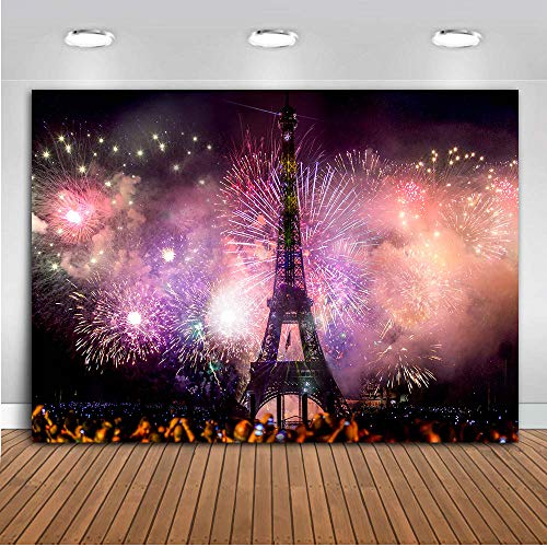 Mtmety 10X7Ft Eiffel Tower Backdrop Firework Backdrop City Night French Background Paris Landmark Video Props Photography Lxme178 #TOP2