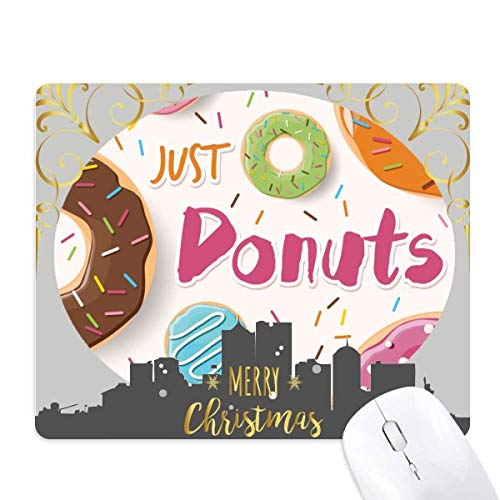 Tapis de souris beignet dessert sucré de Noël en caoutchouc anti-dérapant pour bureau