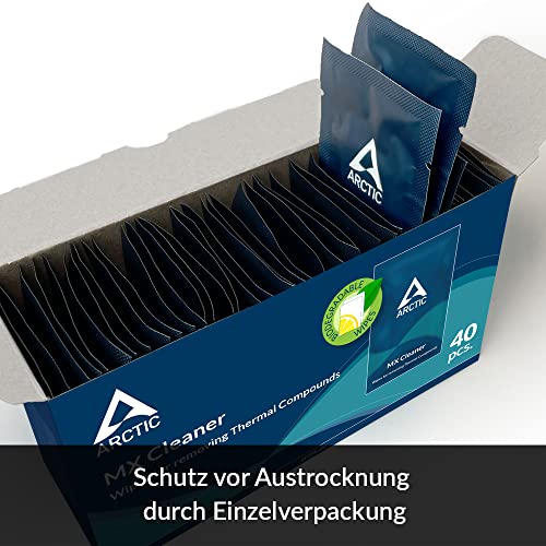 Image of ARCTIC MX Cleaner (40 pieces) - Cleaning wipes for removing thermal paste, 11.5 x 11.5 cm, biodegradable