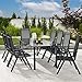 Juskys Aluminium Gartengarnitur Milano 8+1-8 Hochlehner Stühle verstellbar & klappbar mit Tisch - Gartenmöbel Set 9-teilig wetterfest - Grau