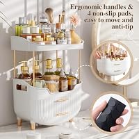 caktraie 4-Tier Makeup Organizer Bathroom Countertop Storage White — image 5