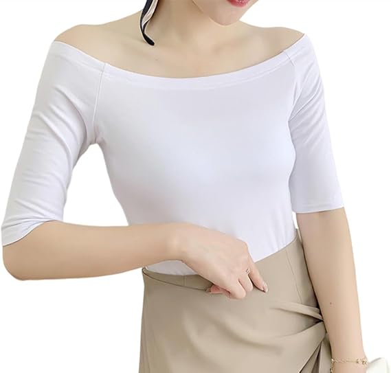 h*゜様 【cygne】新品未使用　オフショルダー ホワイト トップス 五分袖 cygne】オフショルダー ホワイト トップス 五分袖 1サイズ