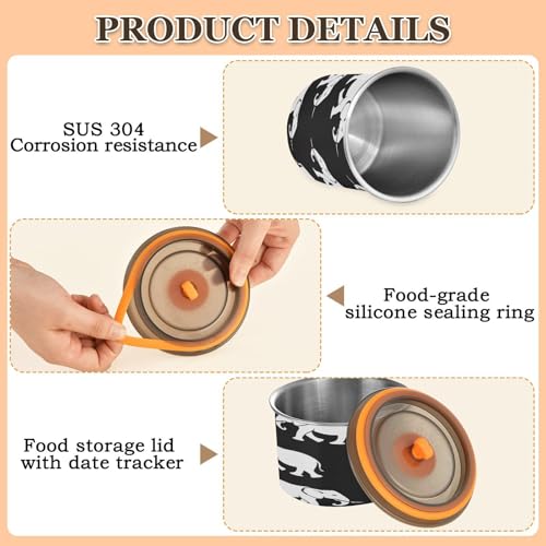 Contenedor hermético para café Qilmy acero inoxidable 17oz miniatura 5