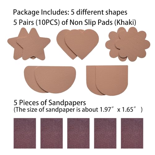 5 pares (10 piezas) almohadillas antideslizantes para suelas de zapato miniatura 5