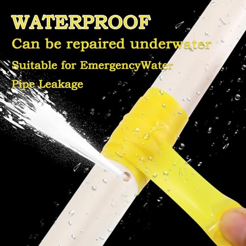 Image of Self Fusing Silicone Tape 1 in x 5' Yellow Waterproof Rubber Leak Proof Sealing Rubber Self-amalgamating Tape for Emergency Hot and Cold Water Pipe Repairs and Tool Fixation