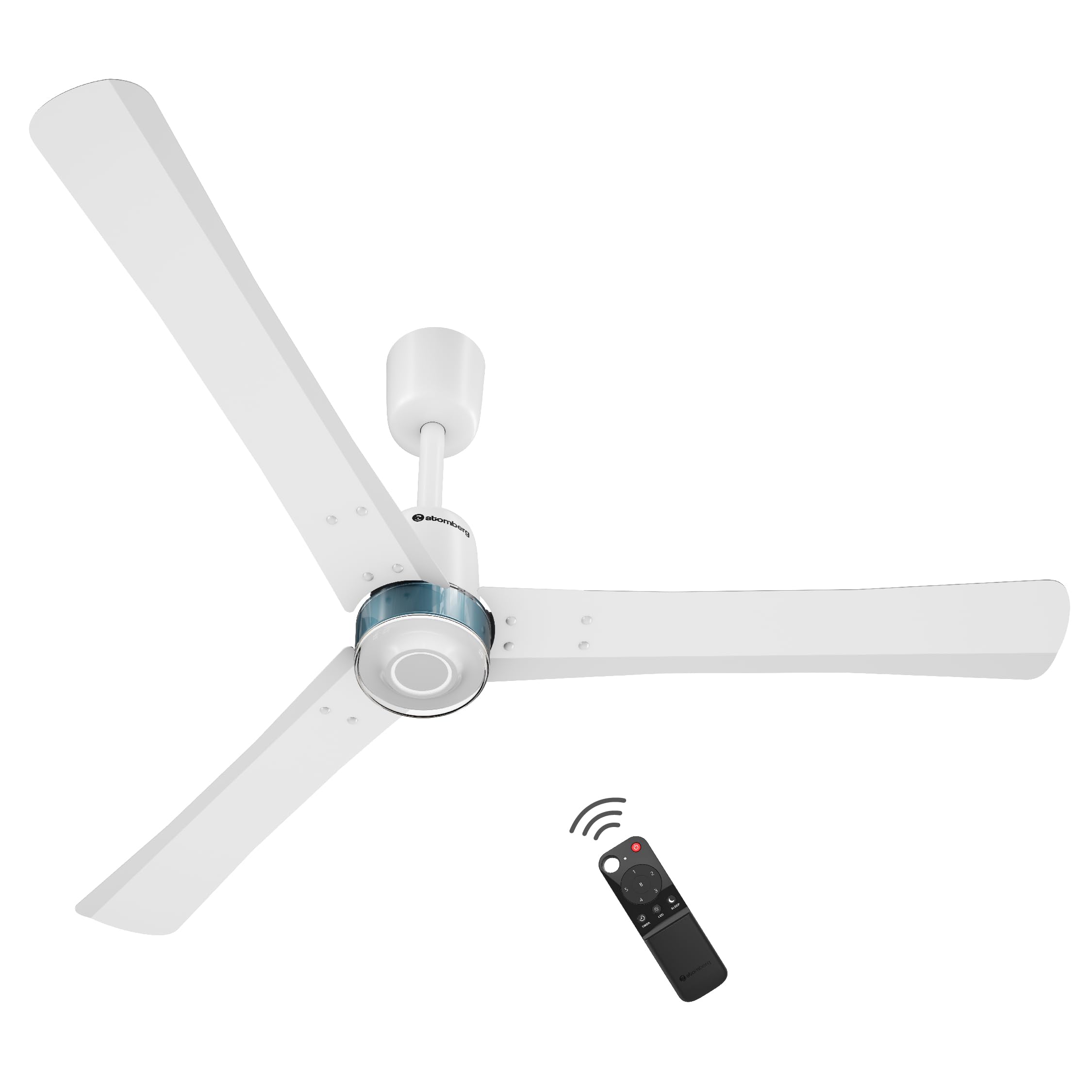 atomberg Renesa Elite 1200mm BLDC Ceiling Fan with Remote Control | BEE 5 star | High Air Delivery with Moonbeam LED Light | New Sleek Design | Newly Launched | 5 Year Warranty | Snow White