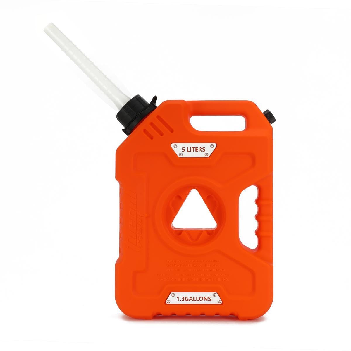 5L Portable Fuel Drum Canister Gasoline Container Reserve Plastic Petrol Tank Diesel Storage Can Fit for Motorcycle SUV ATV Cars Boat Offroad (5L Orange with Bracket 304SS)