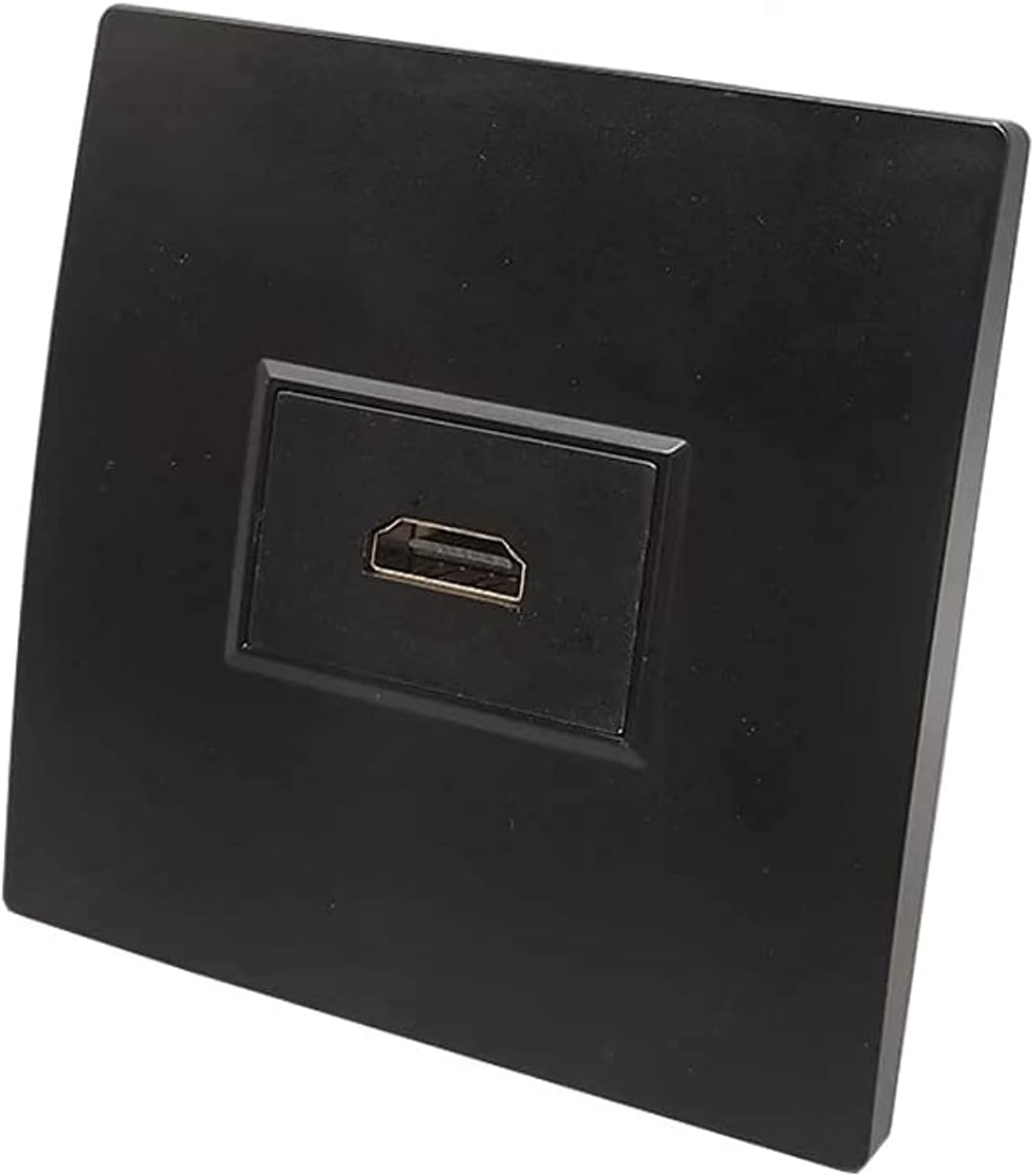 DKURVE Black Faceplate With Female HDMI Plug L Shape HDMI Socket Wall Outlet Panel ® (1 Port)