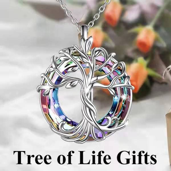 Yocoyee Tree of Life Pendant Necklace with Shining Crystal Sweet Female Friendship Jewelry Gift3