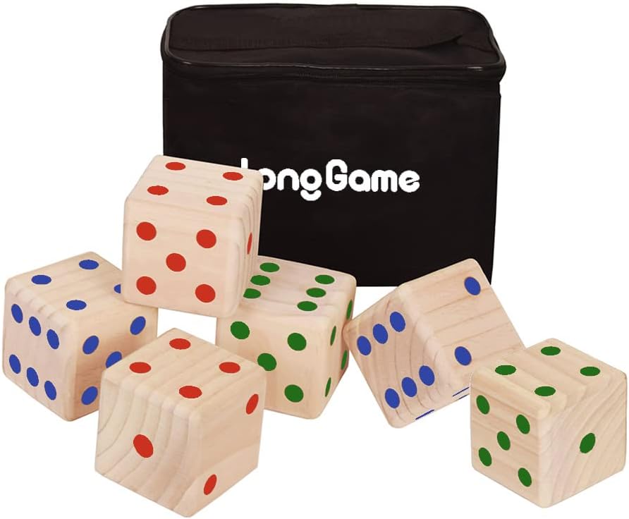 Outdoor Giant Yard Dice Games Set for Kids and Adults with Double Sided
